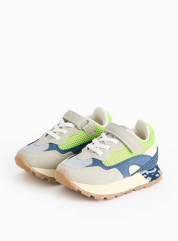 Stone Neon Contrast Jogger Trainers 8 Infant